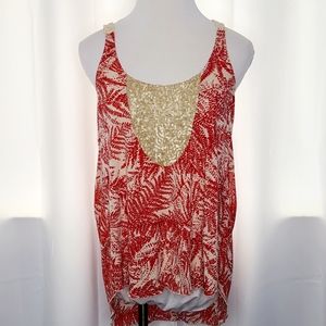 TINY by Anthropologie Crochet Sequined Hi-lo Top  A
